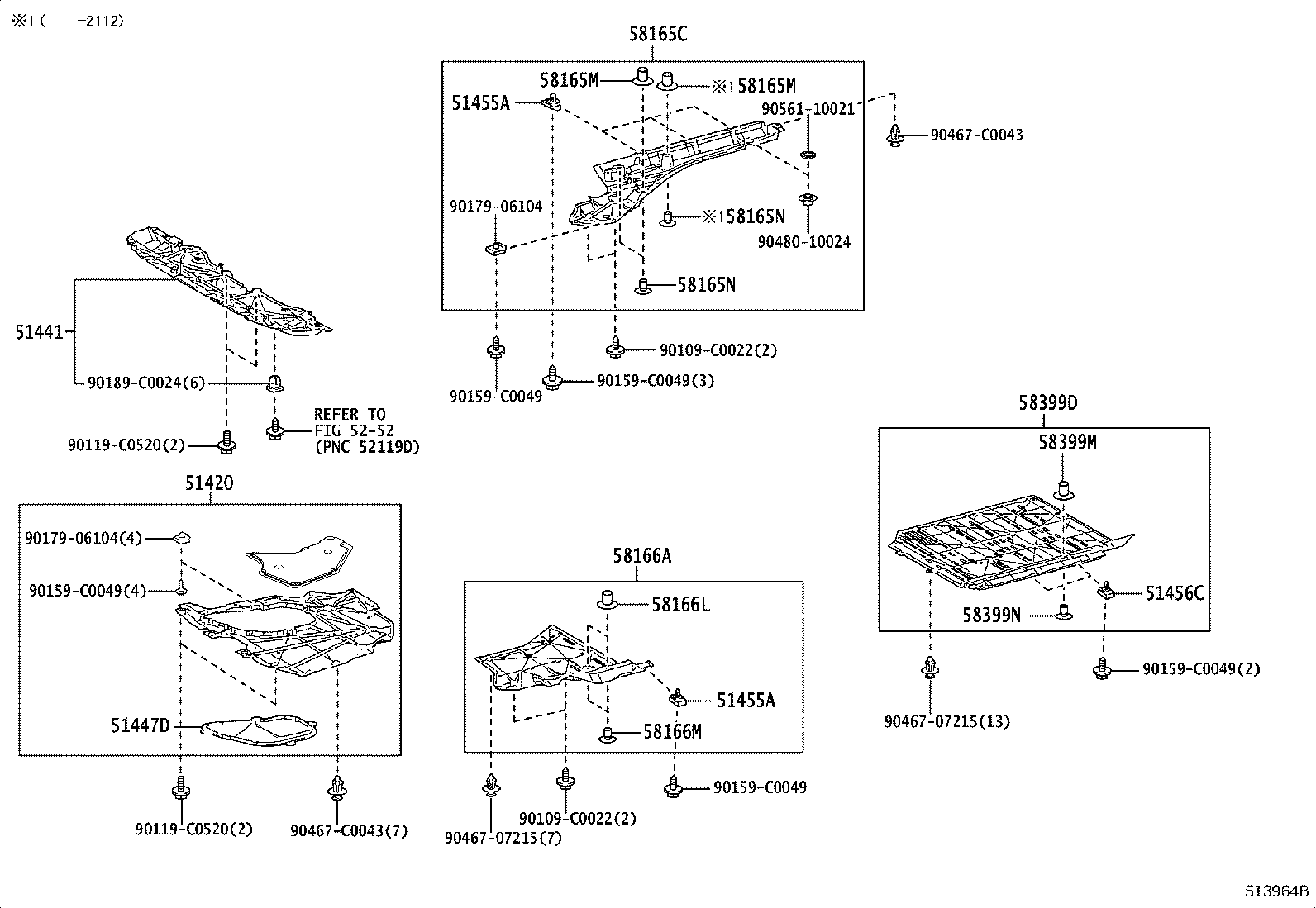 51401-0R040 BRACKET SUB-ASSY, ENGINE UNDER COVER product image