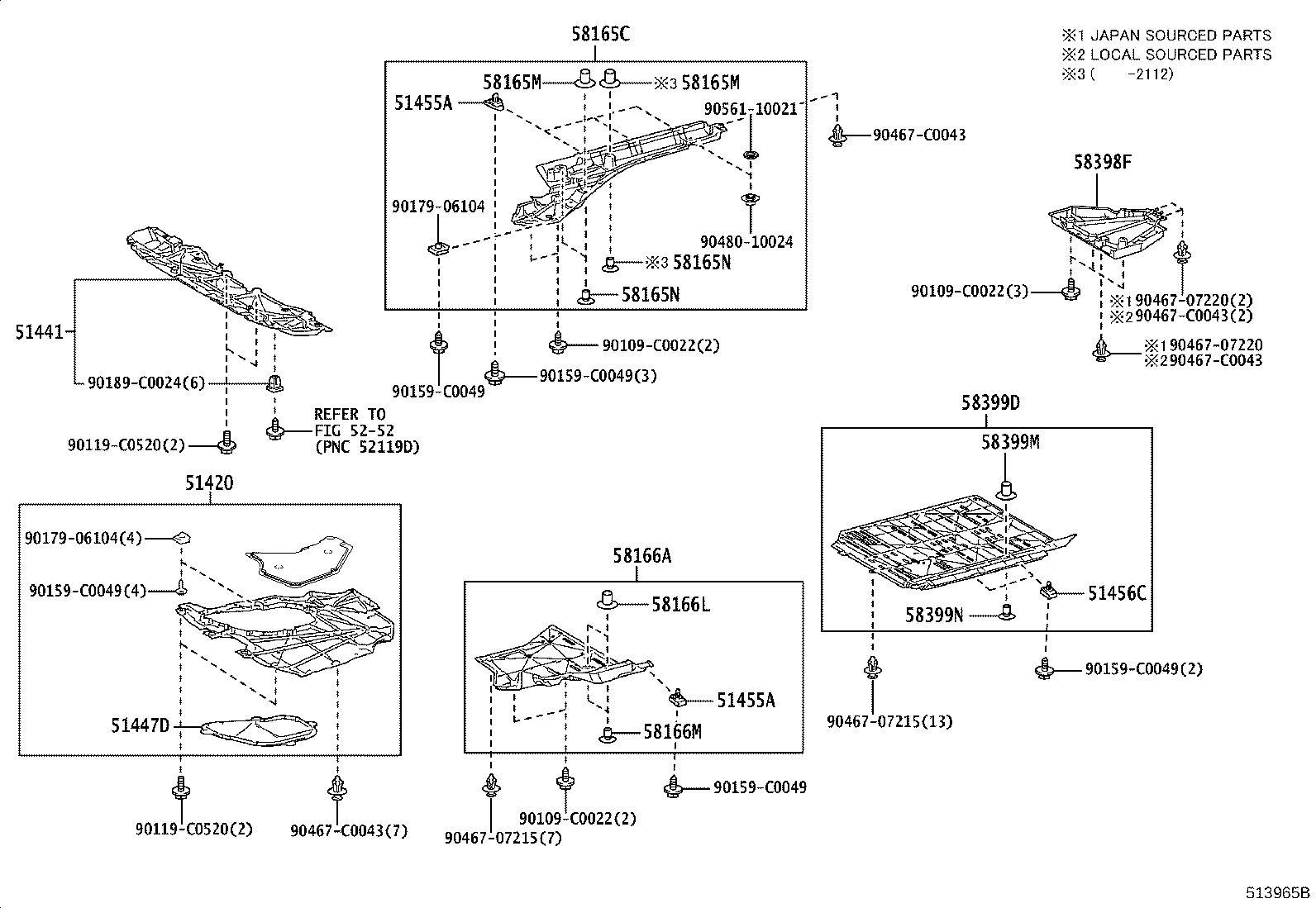 51401-0R040 BRACKET SUB-ASSY, ENGINE UNDER COVER product image