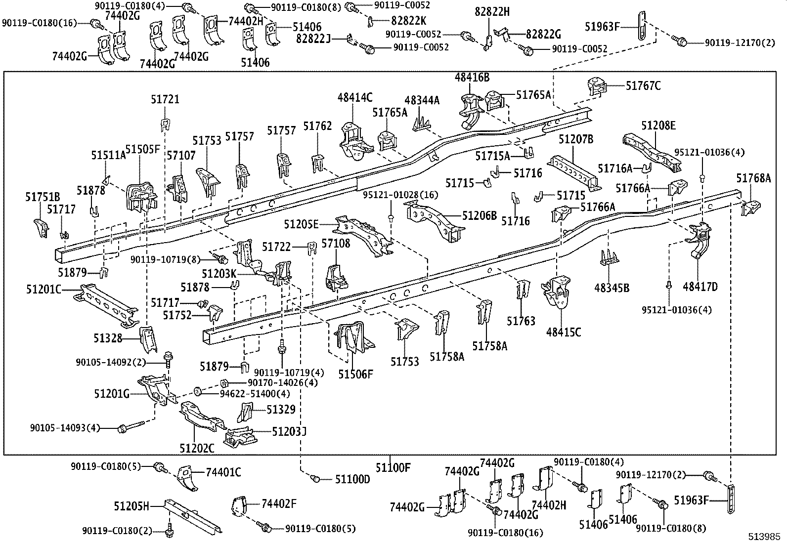 48415-0S020 BRACKET, SPRING, NO.3 LH product image