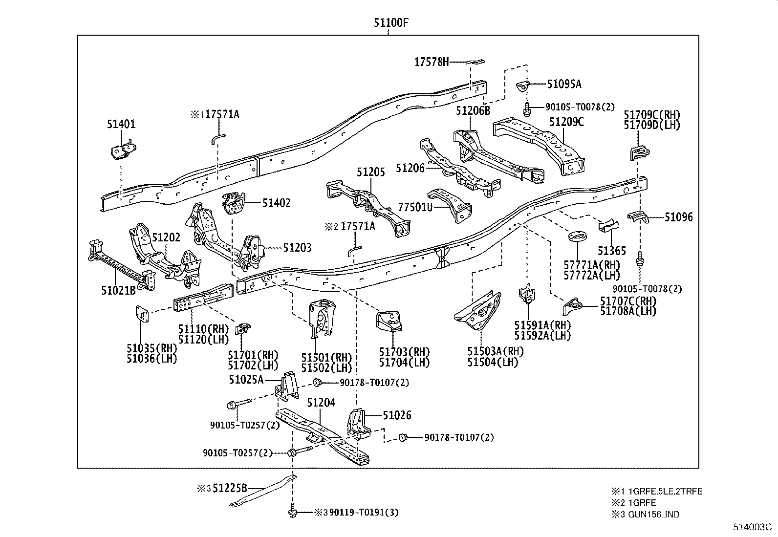 51001-KK875 FRAME SUB-ASSY product image