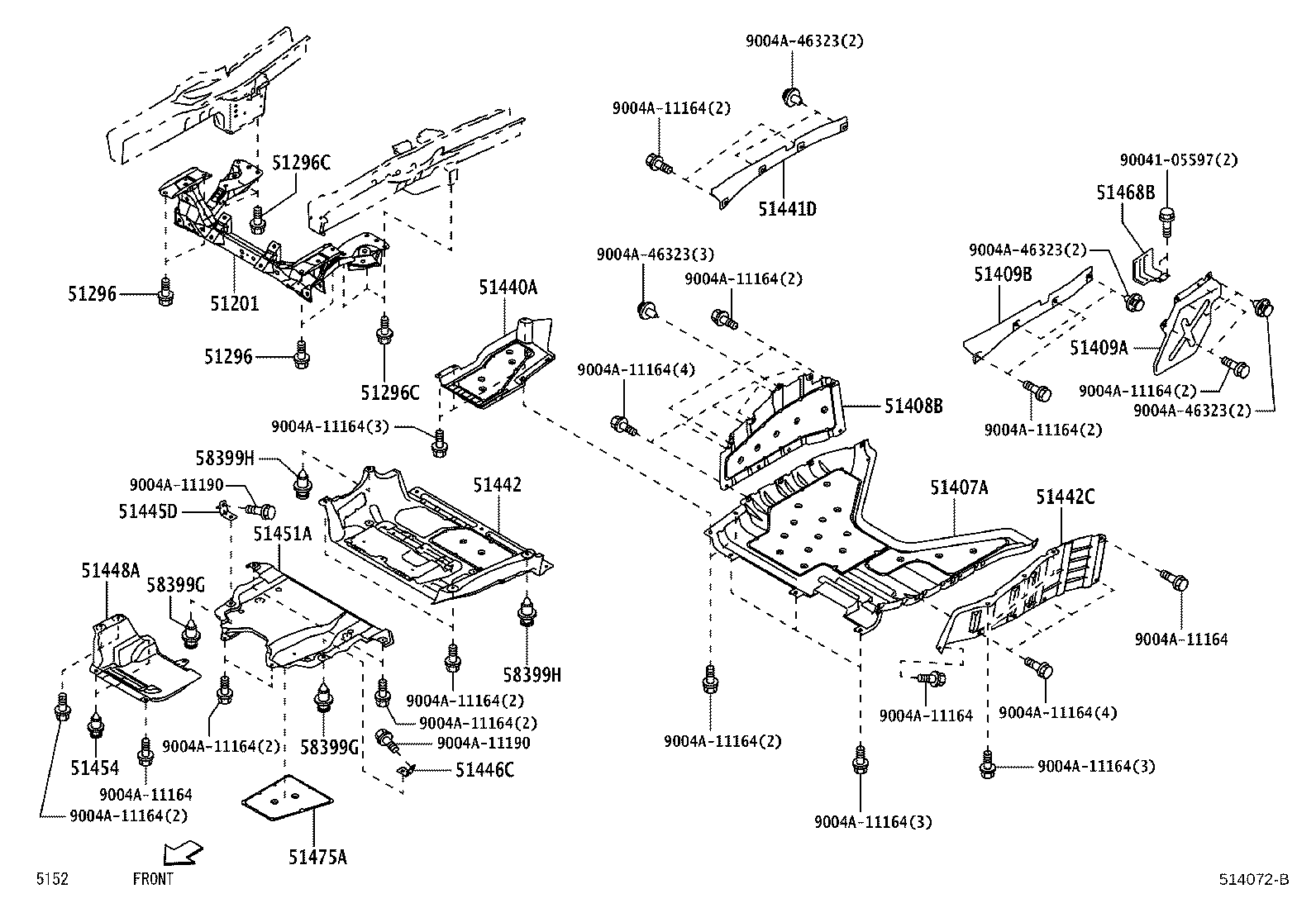 51409-BZ020 COVER, ENGINE UNDER, LH product image