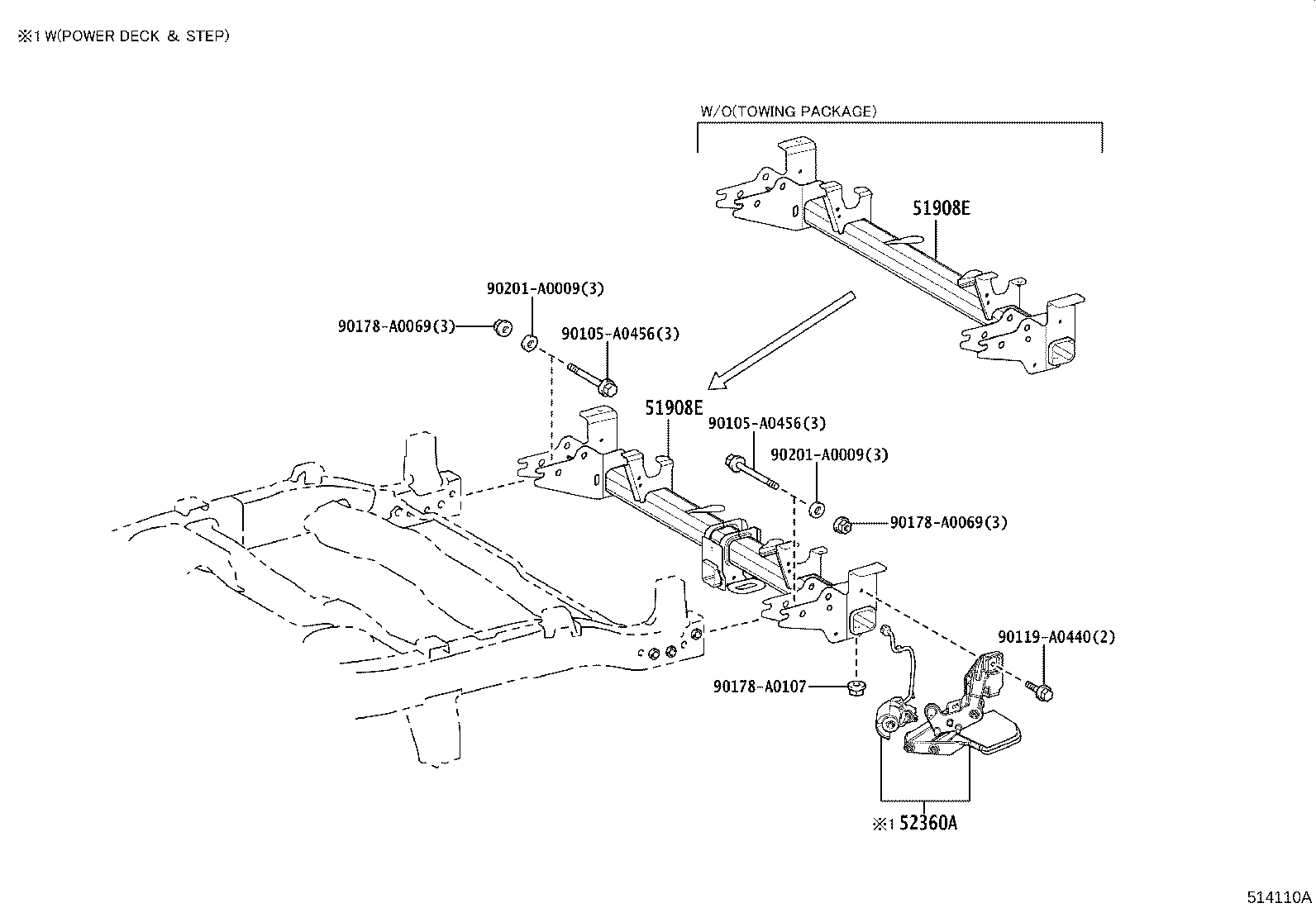 51074-0C020 BRACKET SUB-ASSY, REAR BODY MOUNTING, NO.2 LH product image