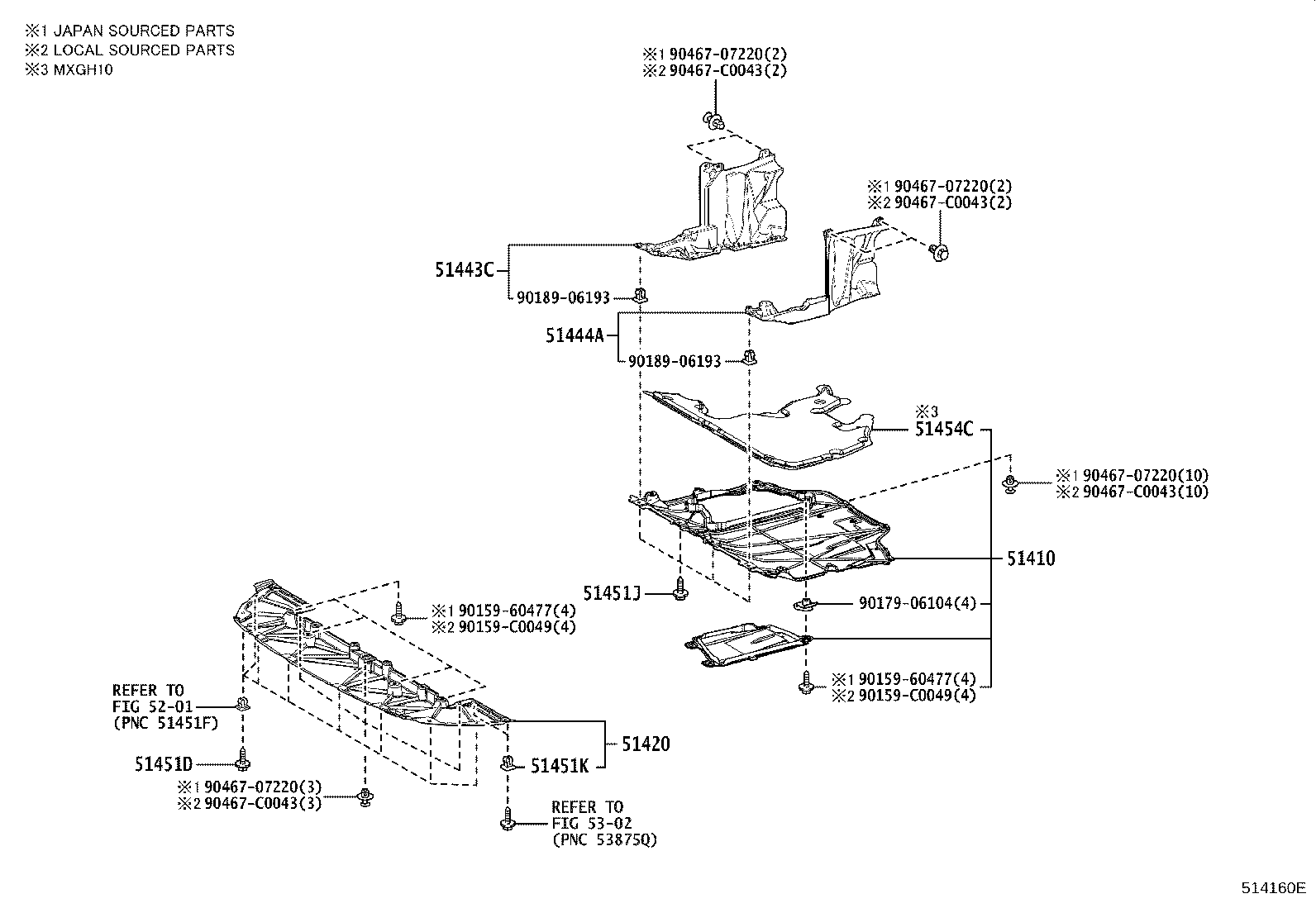 51420-0A010 COVER ASSY, ENGINE UNDER, NO.2 product image
