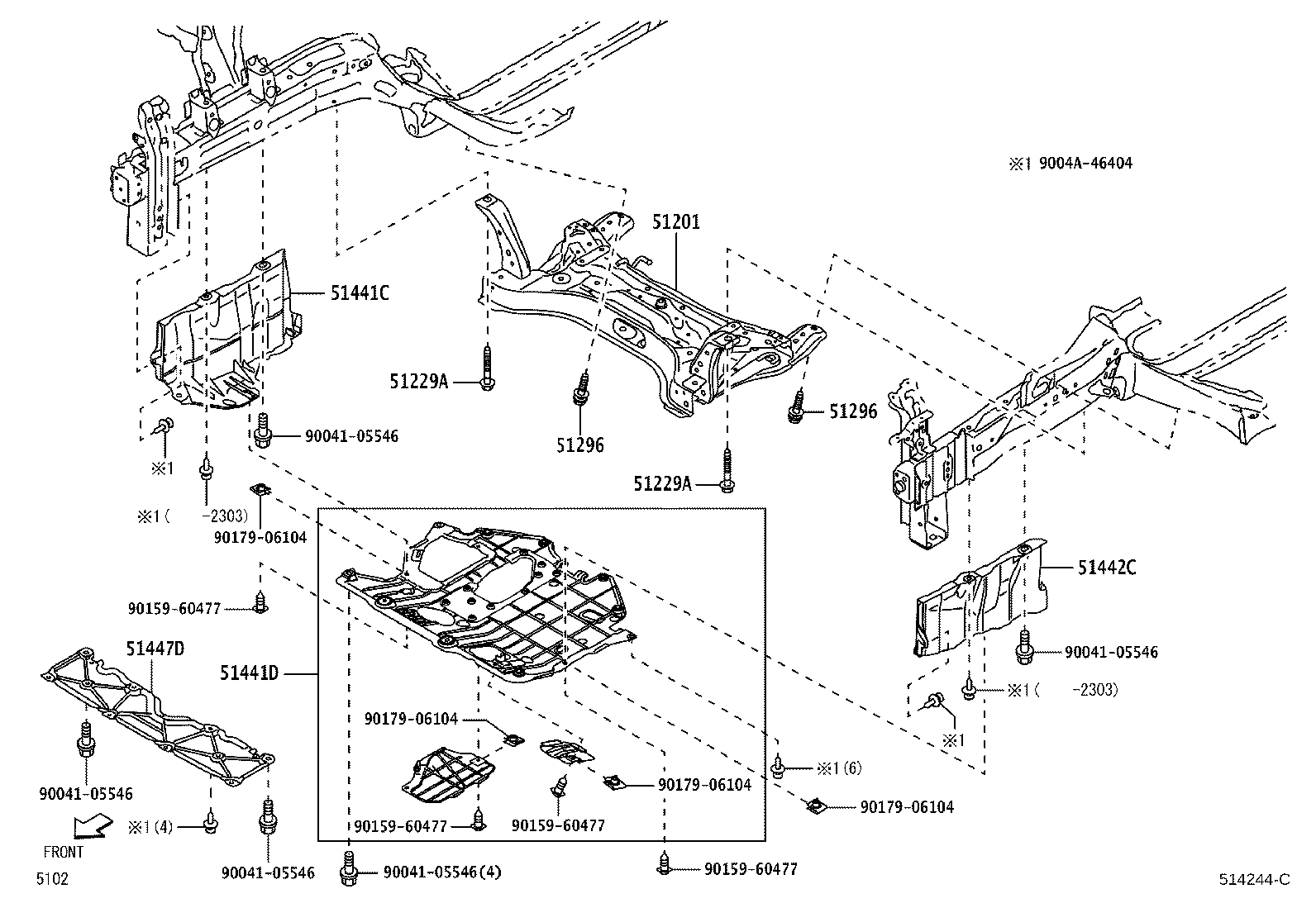 51442-BZ150 COVER, ENGINE UNDER, LH product image