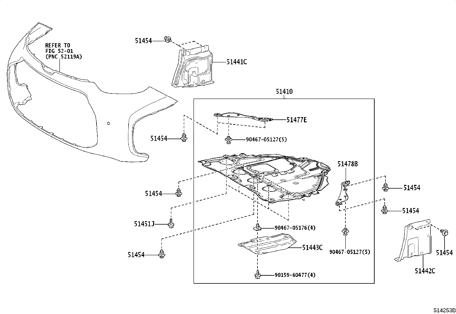 51441-52400 COVER, ENGINE UNDER, RH product image