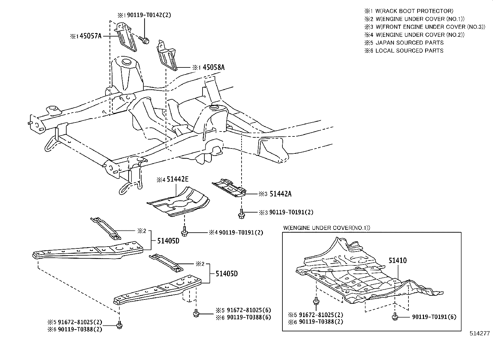 45543-0K040 PROTECTOR SUB-ASSY, RACK BOOT, NO.1 RH product image