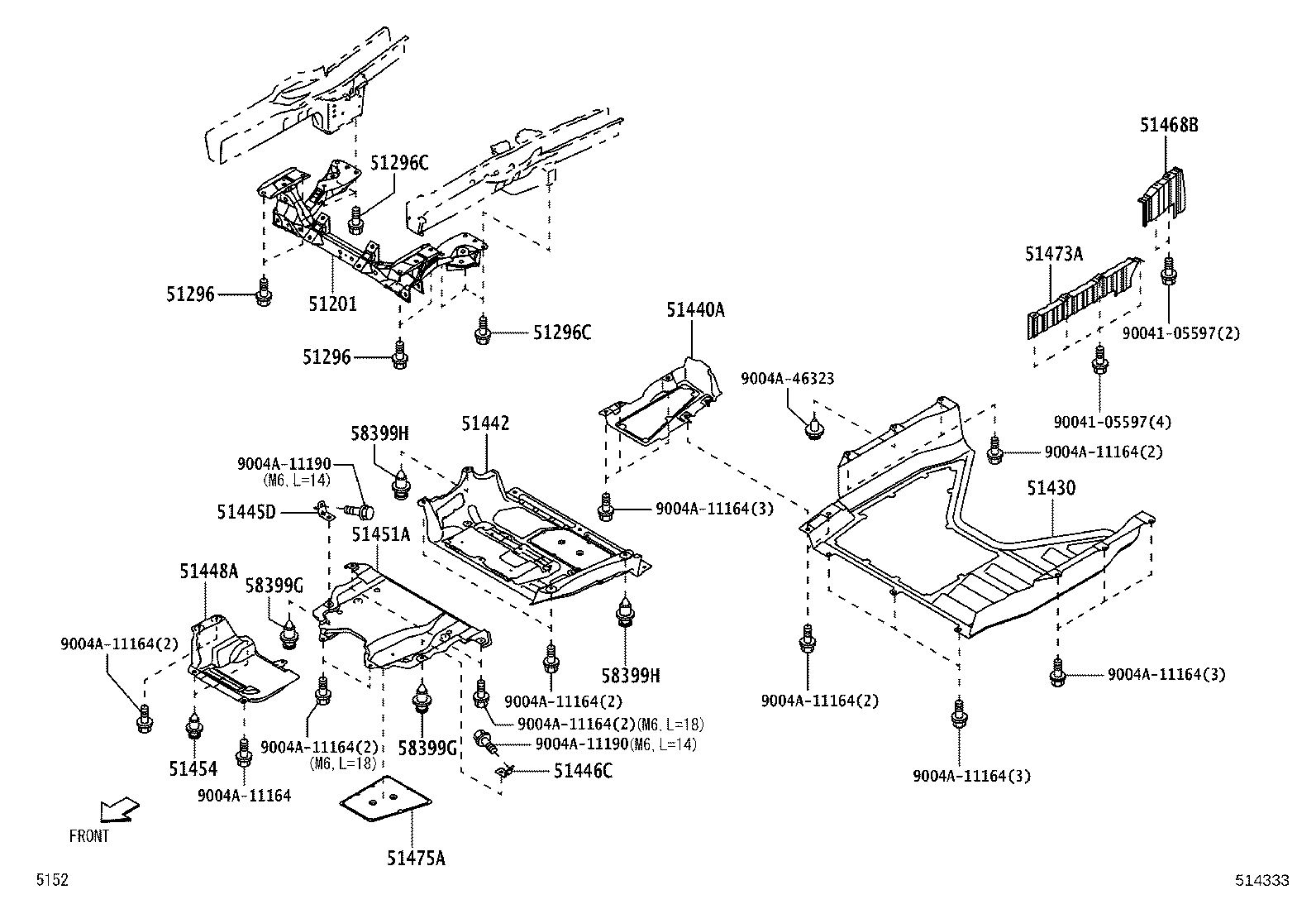 51409-BZ020 COVER, ENGINE UNDER, LH product image
