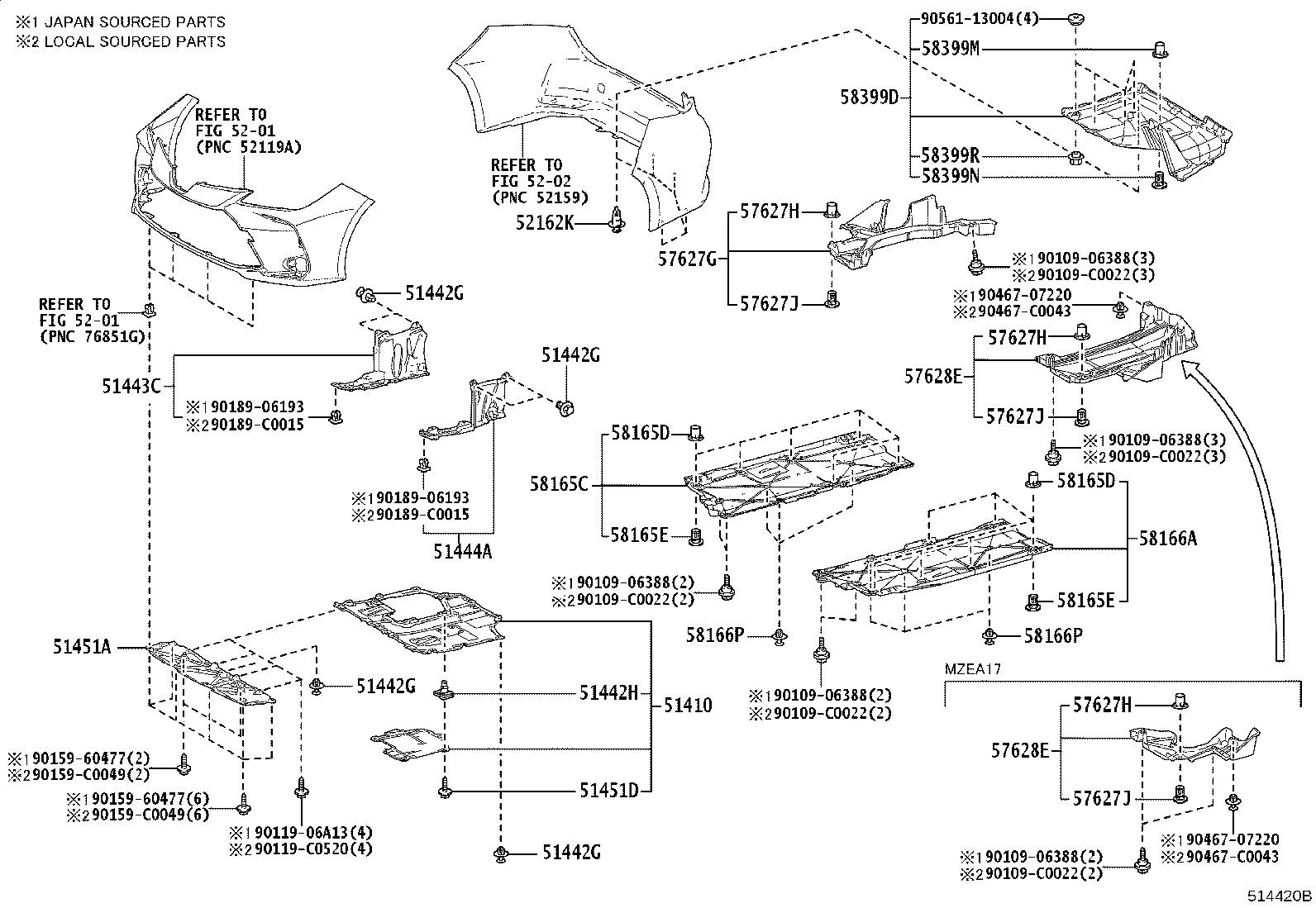 51405-02020 COVER SUB-ASSY, ENGINE UNDER, NO.1 product image