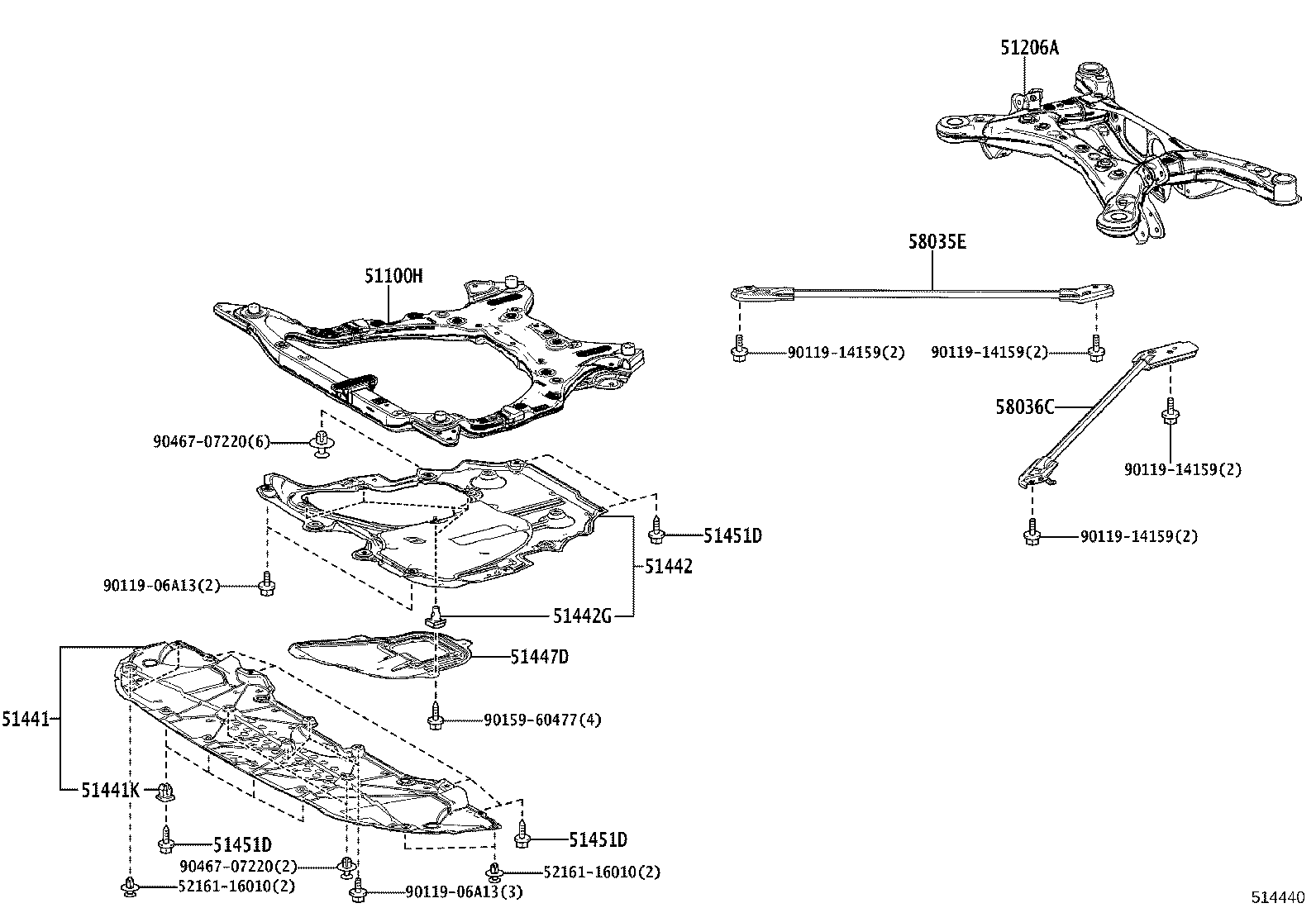 51406-V2010 COVER SUB-ASSY, ENGINE UNDER, NO.2 product image