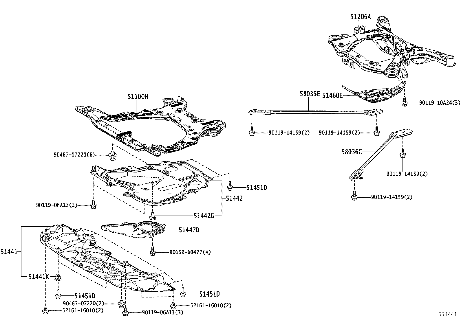 51406-V2010 COVER SUB-ASSY, ENGINE UNDER, NO.2 product image