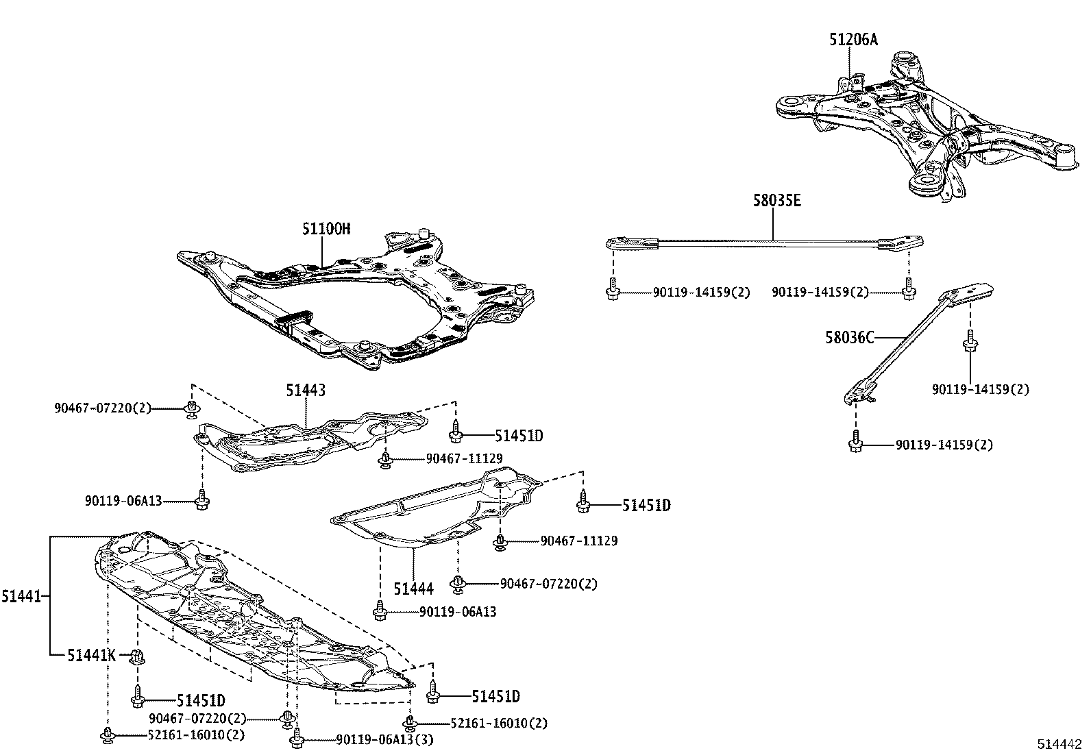 51406-V2010 COVER SUB-ASSY, ENGINE UNDER, NO.2 product image