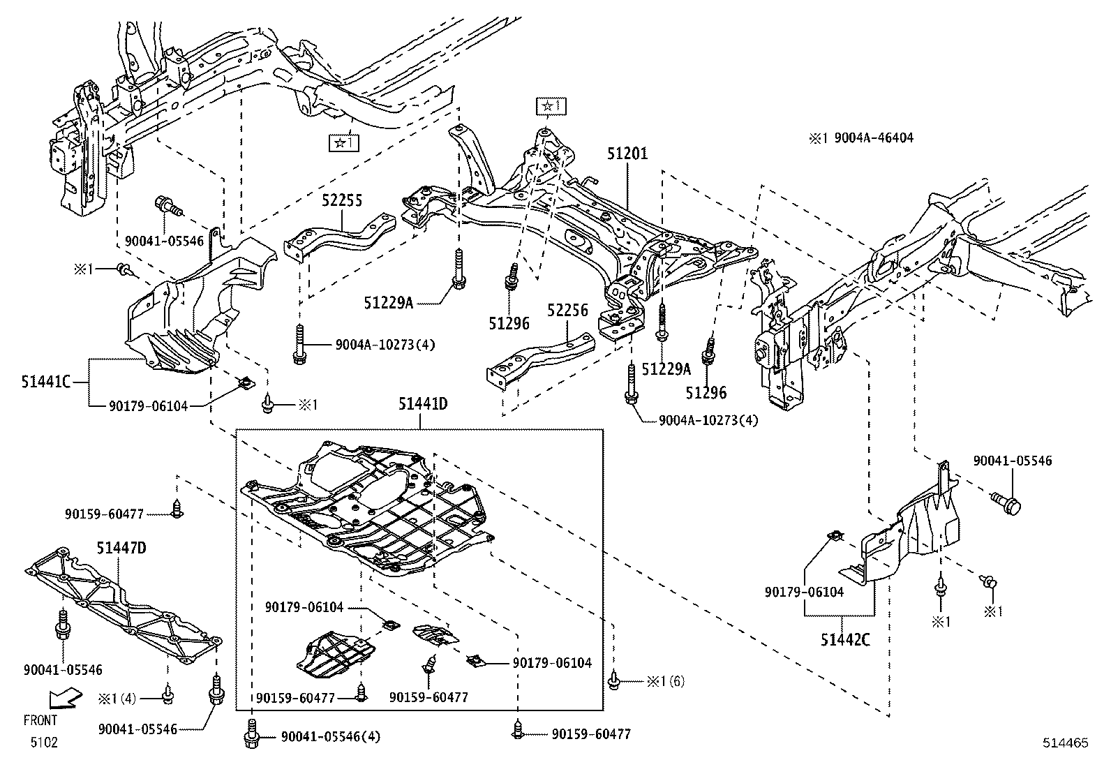 51442-BZ150 COVER, ENGINE UNDER, LH product image