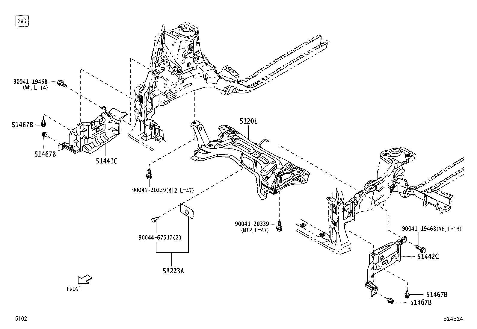 51442-B2060 COVER, ENGINE UNDER, LH product image