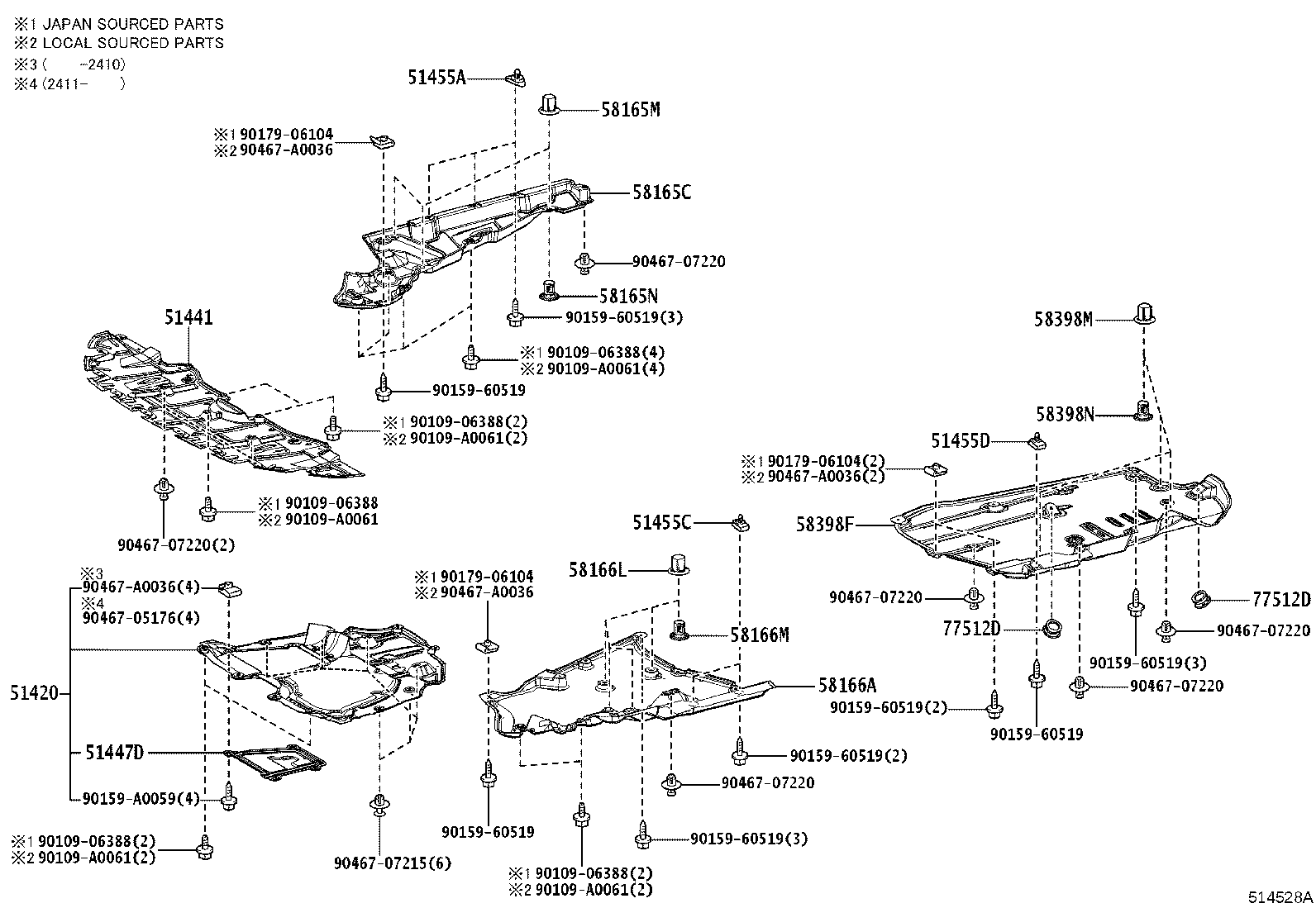 51447-0E090 COVER, ENGINE UNDER, NO.4 CENTER product image