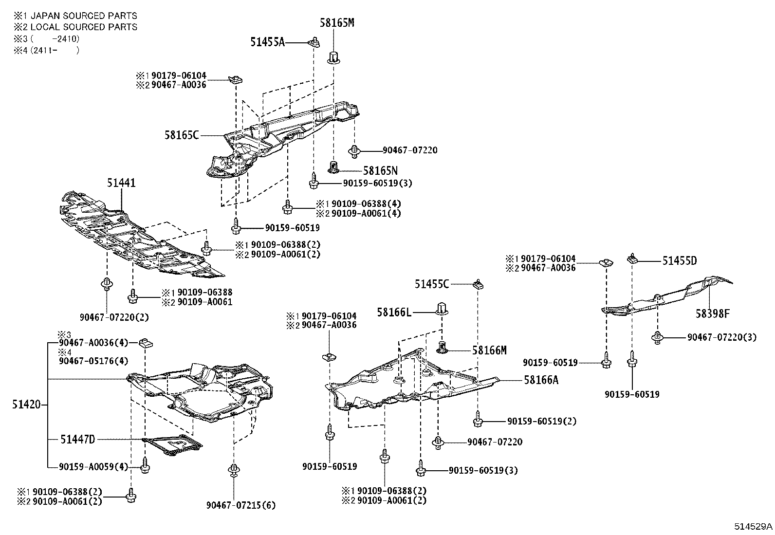 51447-0E090 COVER, ENGINE UNDER, NO.4 CENTER product image