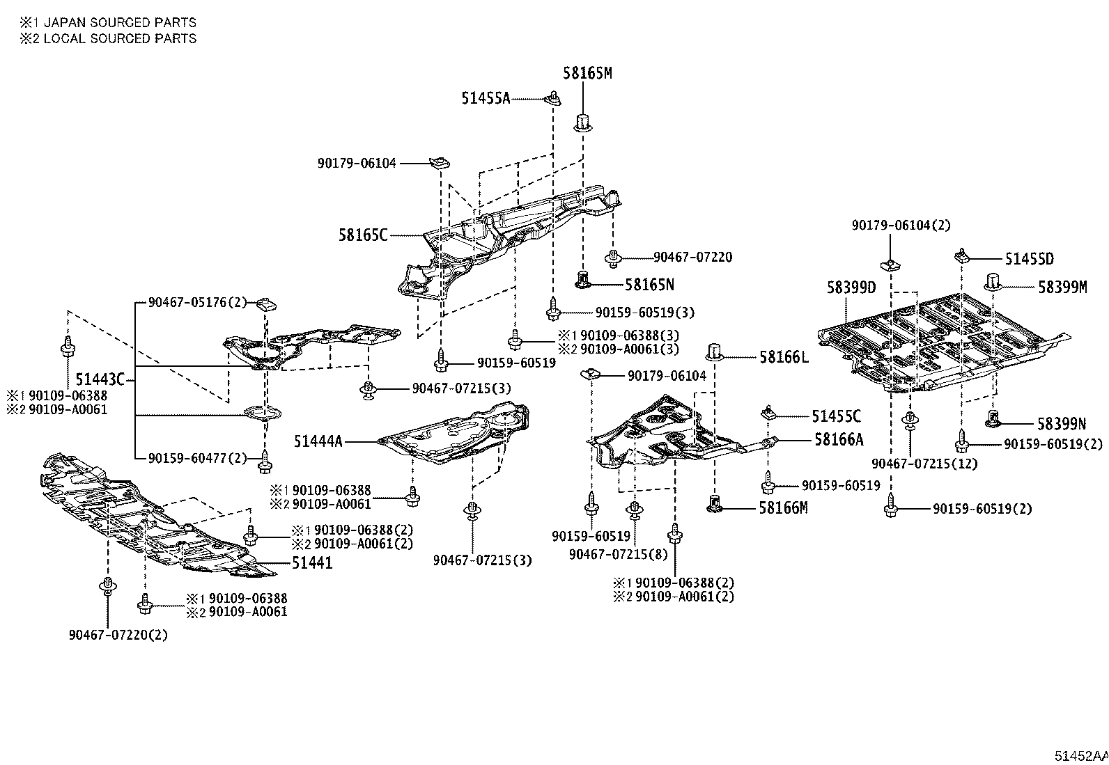 51447-0E090 COVER, ENGINE UNDER, NO.4 CENTER product image