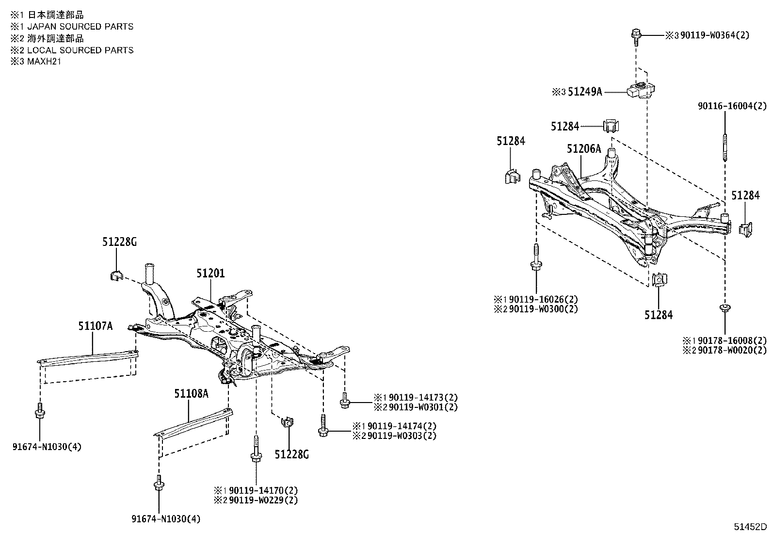 51206-F4120 MEMBER SUB-ASSY, REAR SUSPENSION product image
