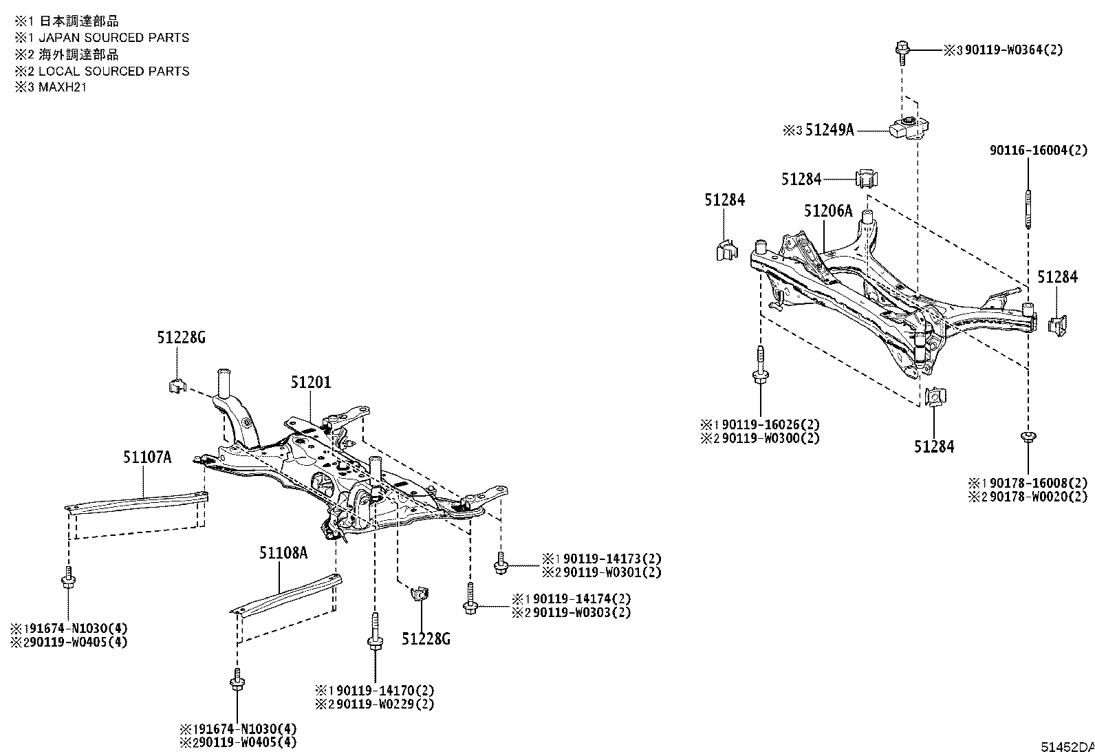 51206-F4120 MEMBER SUB-ASSY, REAR SUSPENSION product image