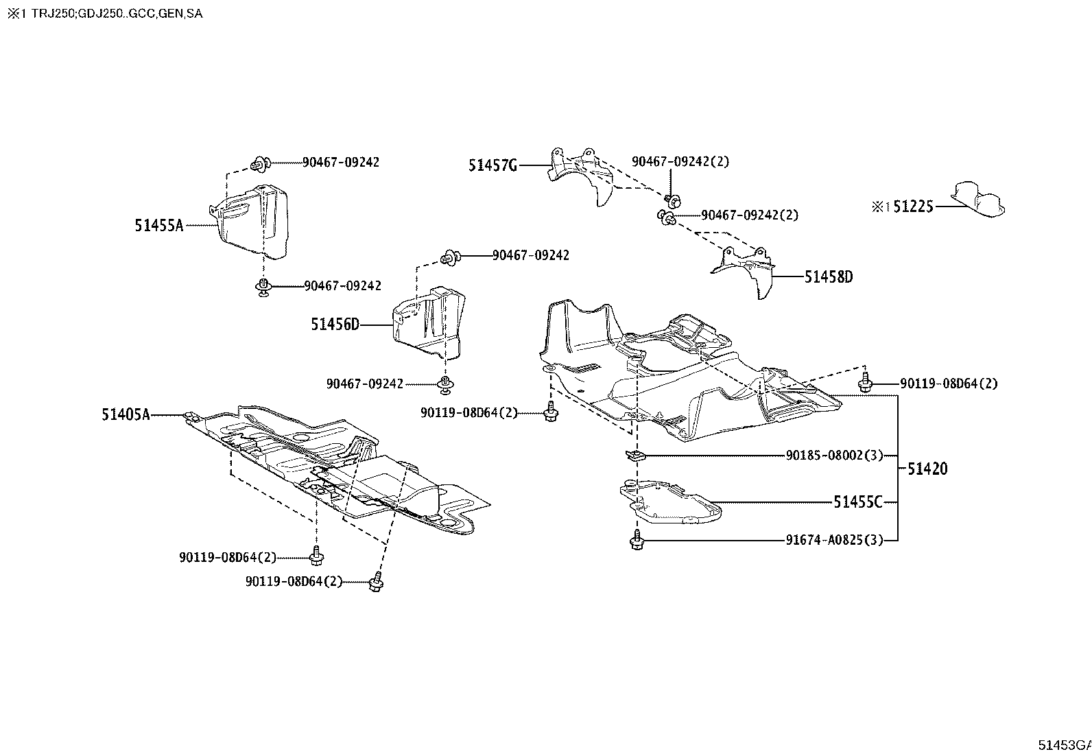 51405-60270 COVER SUB-ASSY, ENGINE UNDER, NO.1 product image