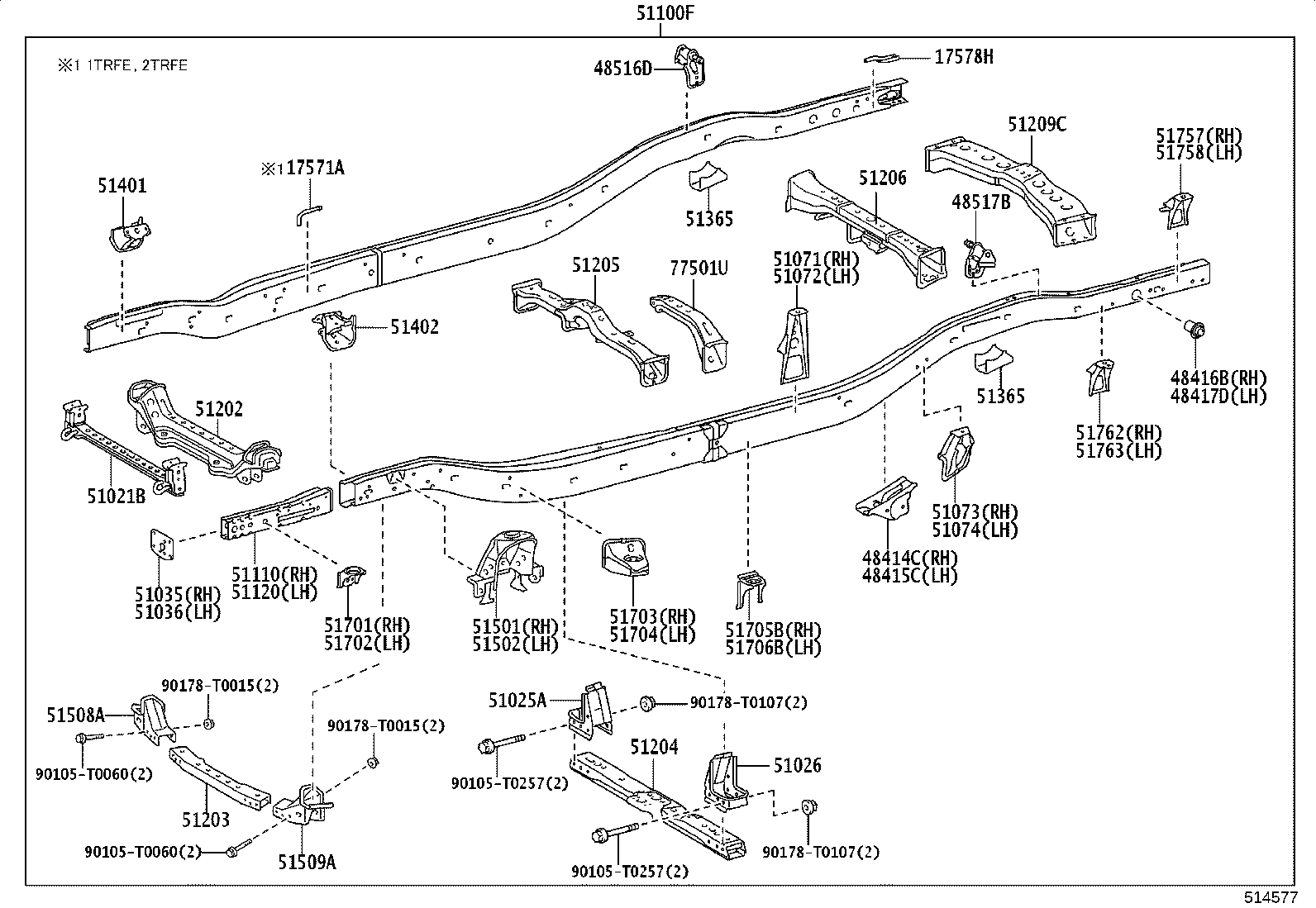 51021-KK031 CROSSMEMBER SUB-ASSY, FRAME AUXILIARY product image