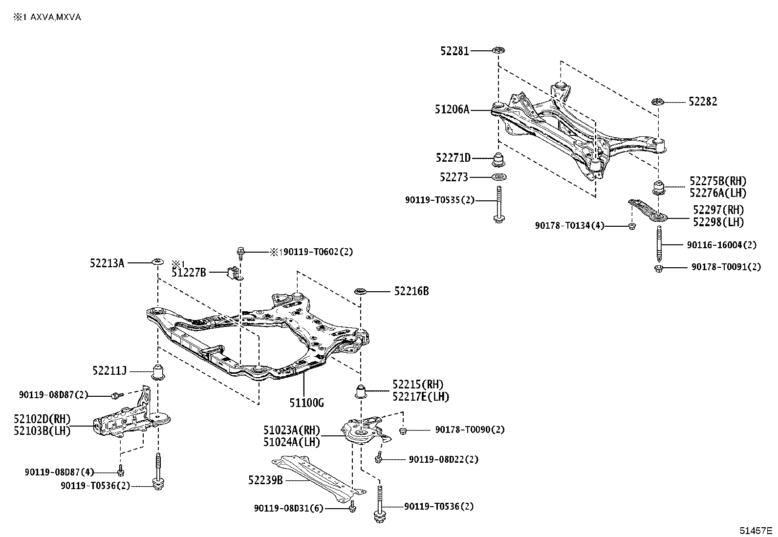 51023-06090 BRACKET SUB-ASSY, FRONT SUSPENSION MEMBER, RH product image