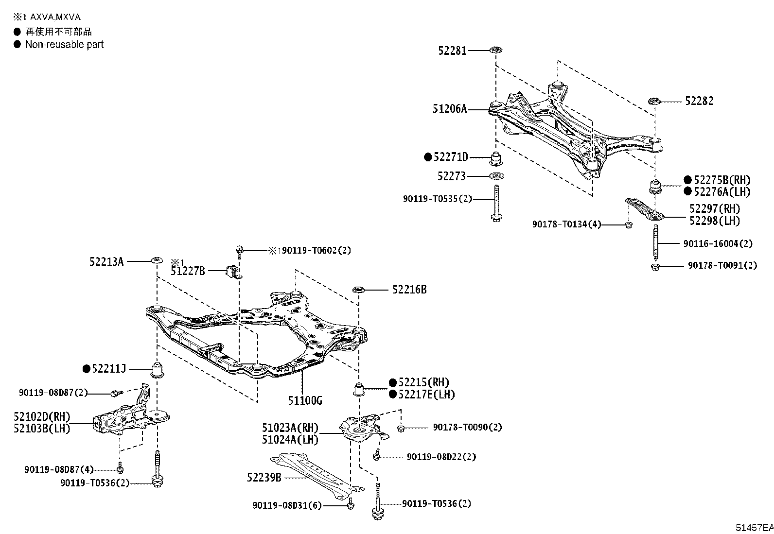 51023-06090 BRACKET SUB-ASSY, FRONT SUSPENSION MEMBER, RH product image