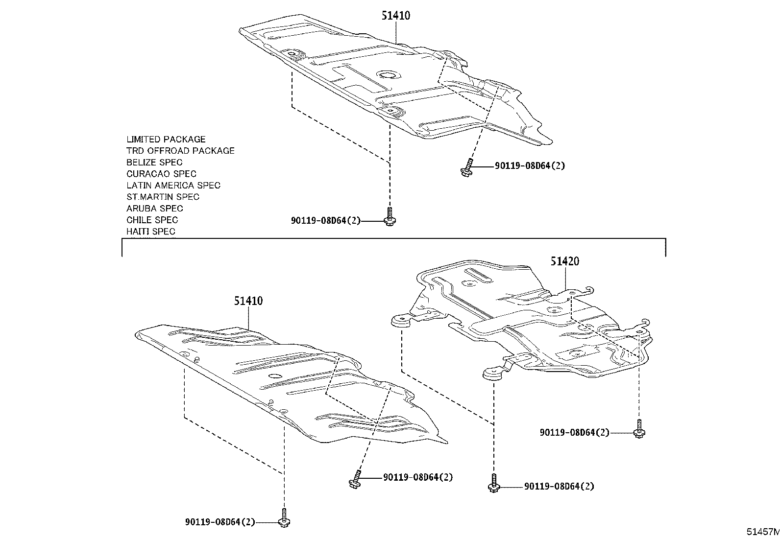51410-35010 COVER ASSY, ENGINE UNDER, NO.1 product image