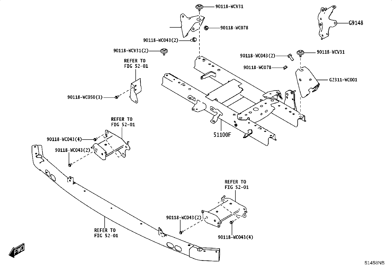 51206-WC002 MEMBER SUB-ASSY, REAR SUSPENSION product image