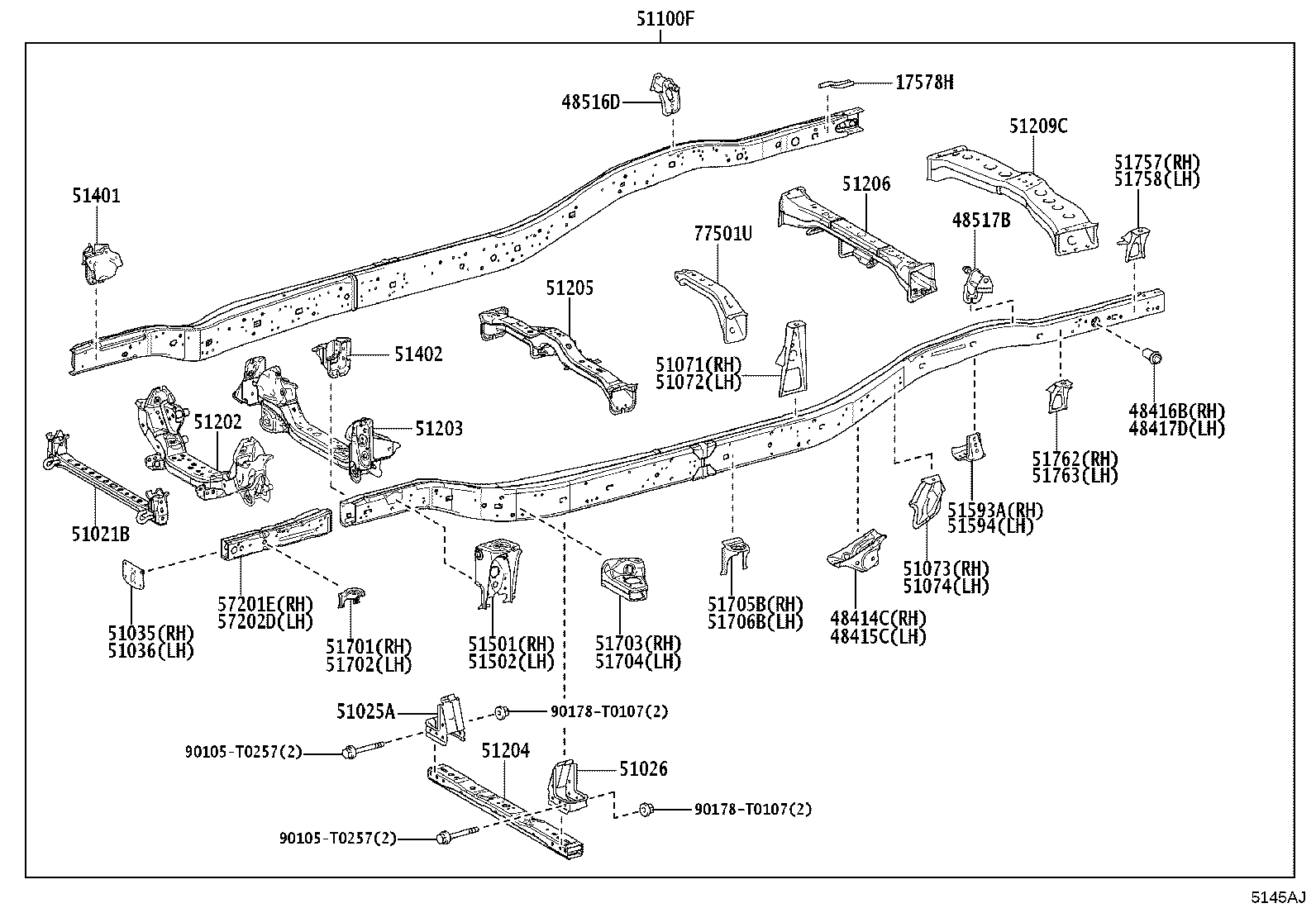 51021-KK040 CROSSMEMBER SUB-ASSY, FRAME AUXILIARY product image