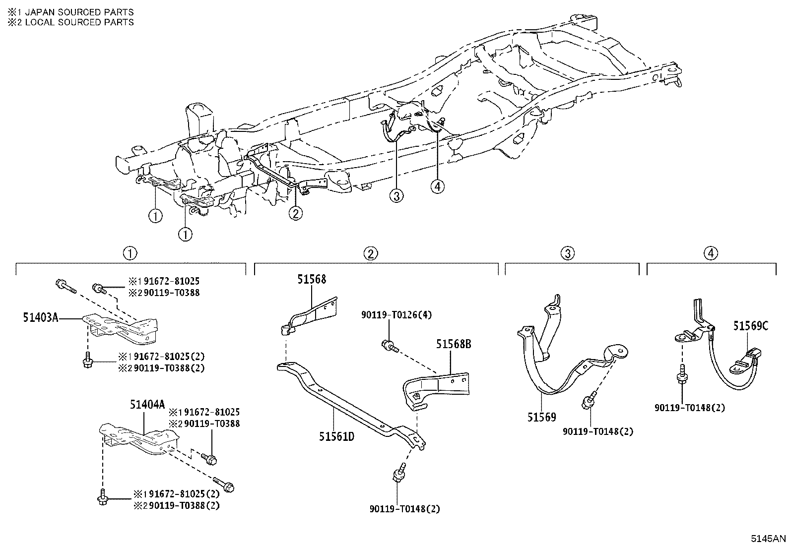 51021-KK040 CROSSMEMBER SUB-ASSY, FRAME AUXILIARY product image