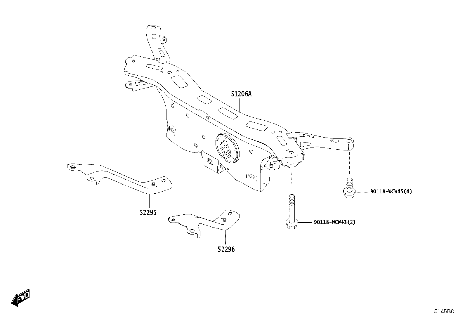 51206-WC002 MEMBER SUB-ASSY, REAR SUSPENSION product image