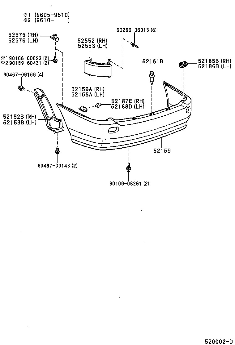 52155-44010 SUPPORT, REAR BUMPER SIDE, RH product image