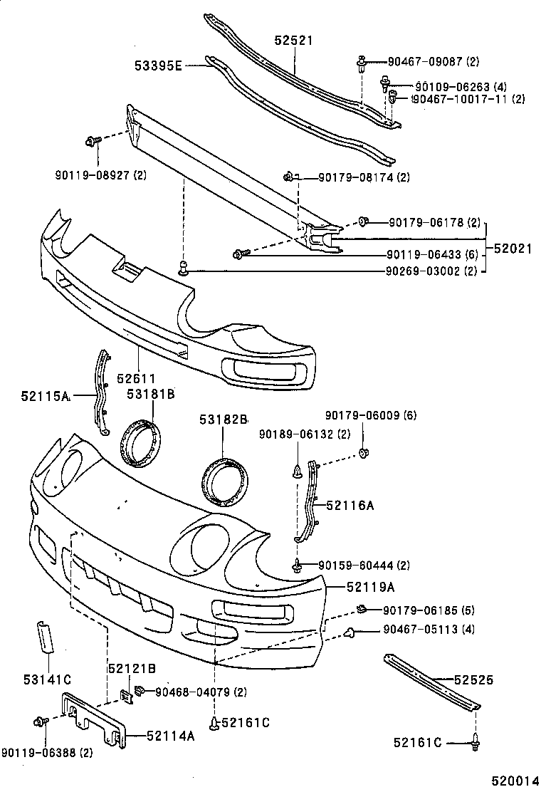 52611-20150 ABSORBER, FRONT BUMPER ENERGY product image