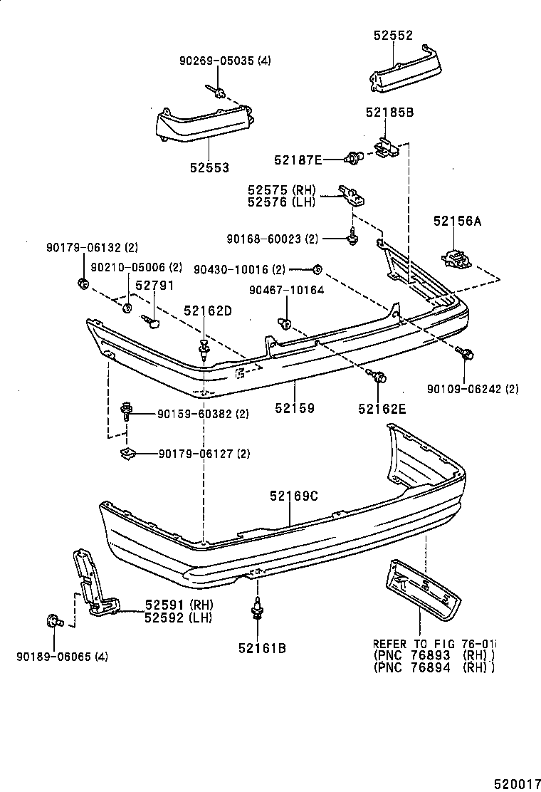 52169-20070-B0 COVER, REAR BUMPER, LOWER product image