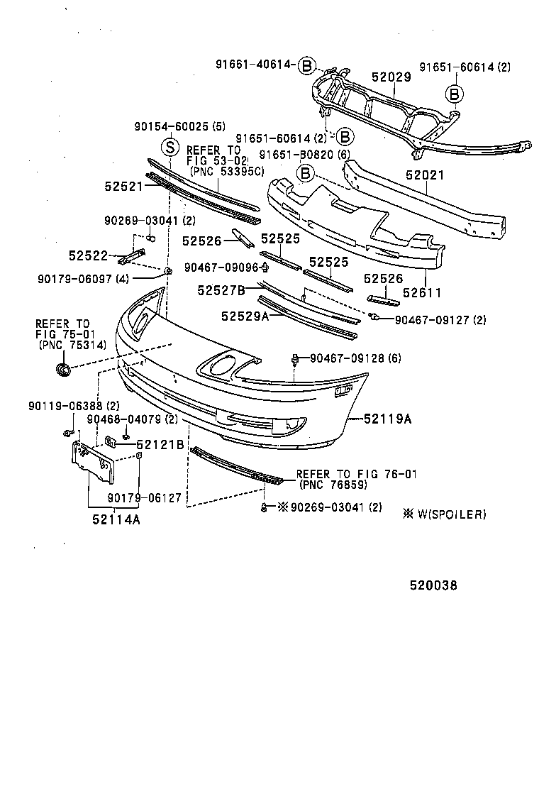 52114-24021 BRACKET, FRONT BUMPER EXTENSION MOUNTING product image
