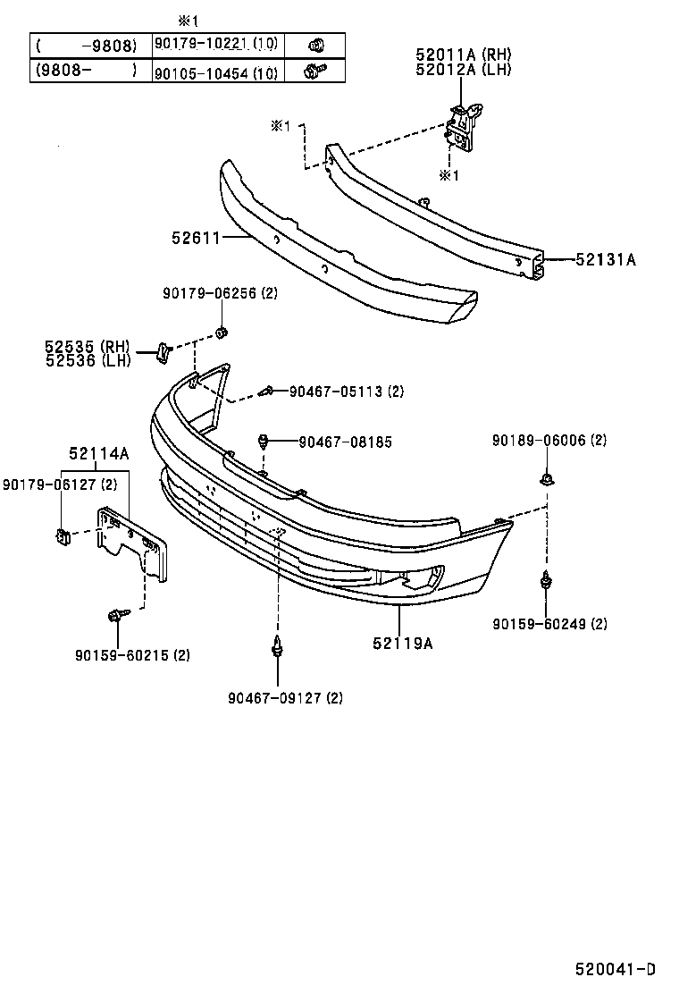 52114-33080 BRACKET, FRONT BUMPER EXTENSION MOUNTING product image