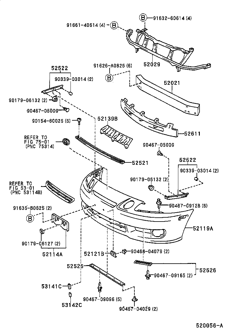 52114-24021 BRACKET, FRONT BUMPER EXTENSION MOUNTING product image