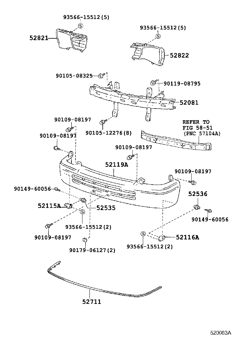52081-26041 STAY SUB-ASSY, FRONT BUMPER product image