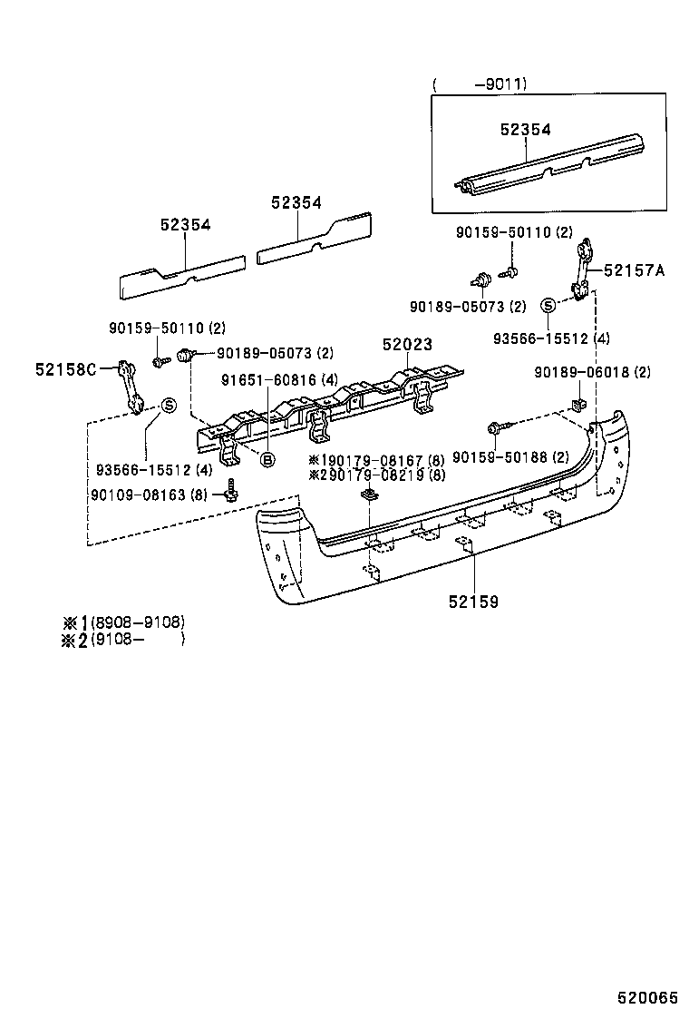 52159-26040-B2 COVER, REAR BUMPER product image