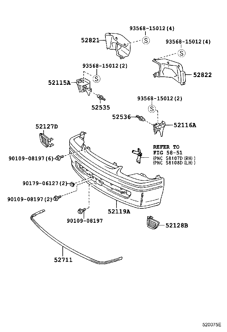 52081-26041 STAY SUB-ASSY, FRONT BUMPER product image