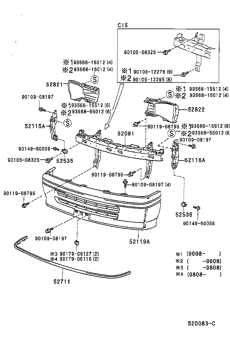 52115-26030 SUPPORT, FRONT BUMPER SIDE, RH product image