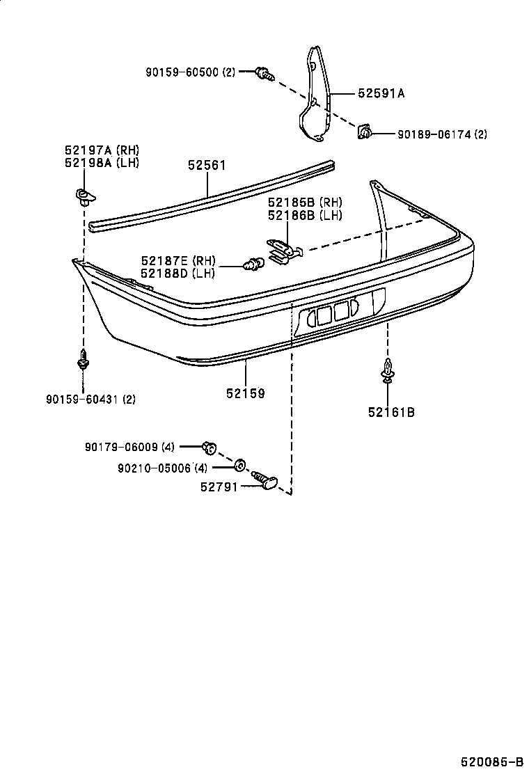 52159-0A030 COVER, REAR BUMPER product image