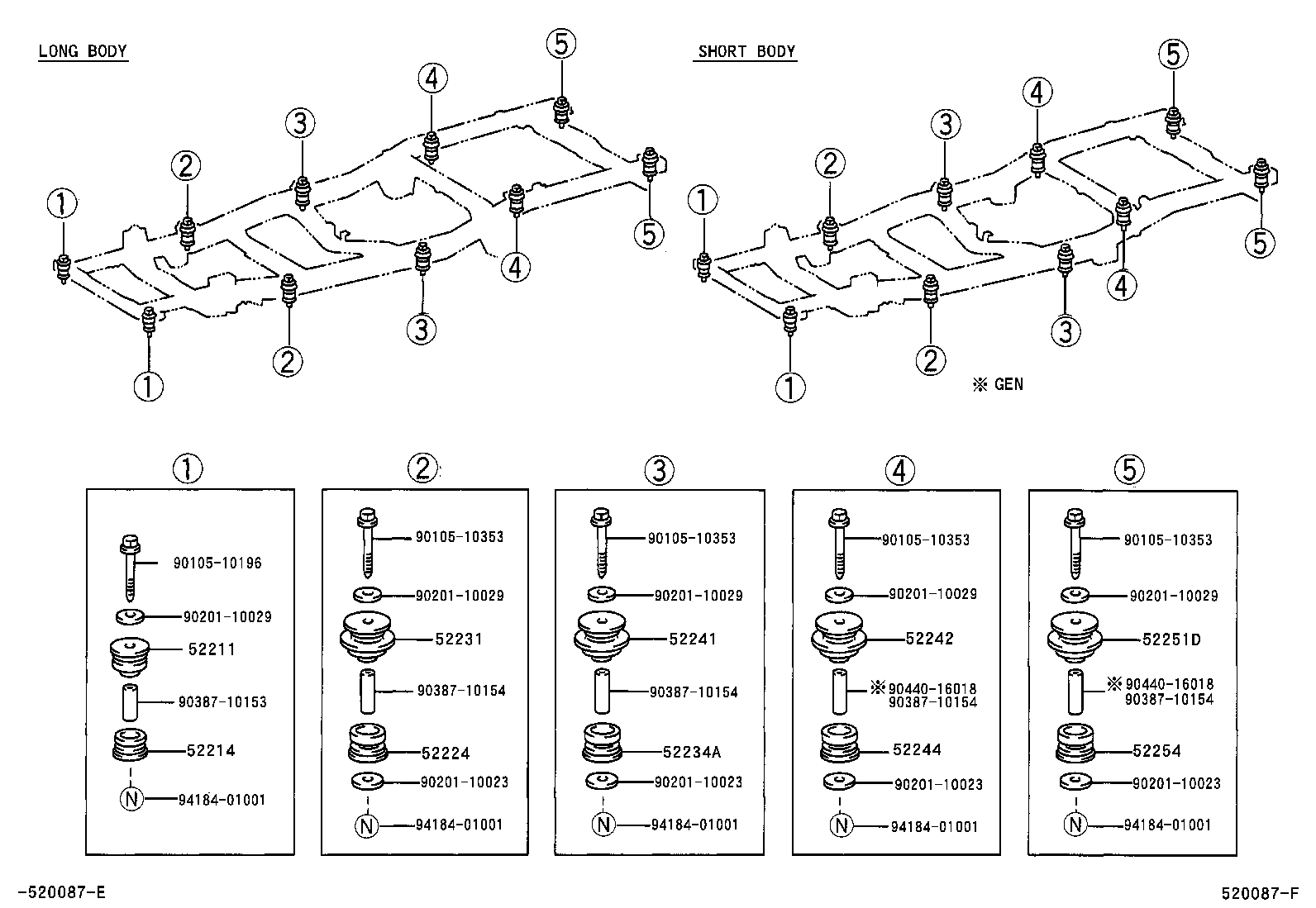 52201-0B010 CUSHION, BODY MOUNTING, NO.1 UPPER product image