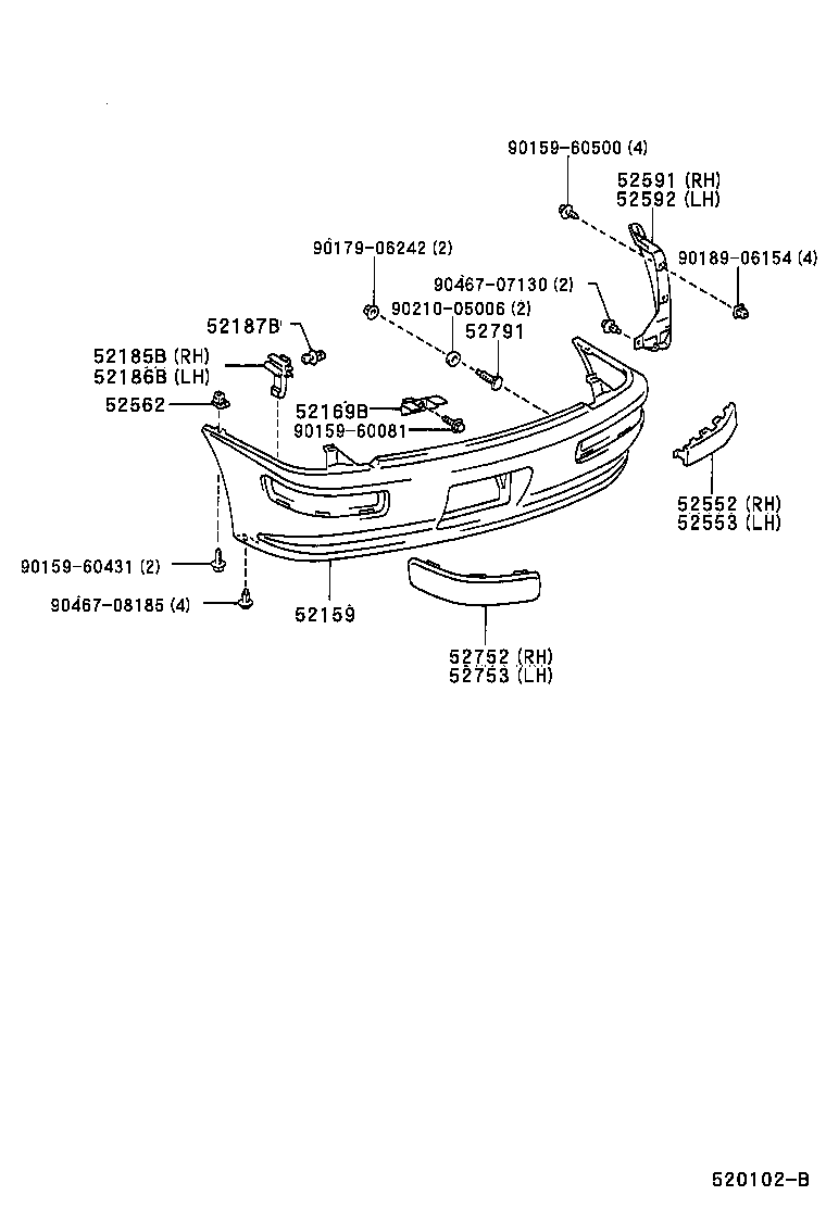 52592-13030 SEAL, REAR BUMPER SIDE, LH product image