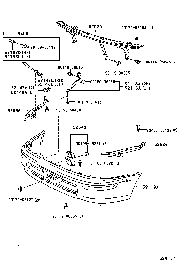 52115-12350 SUPPORT, FRONT BUMPER SIDE, RH product image