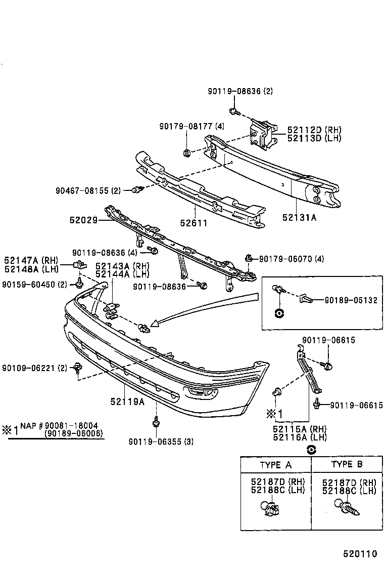 52102-02010 EXTENSION, FRONT BUMPER, RH product image