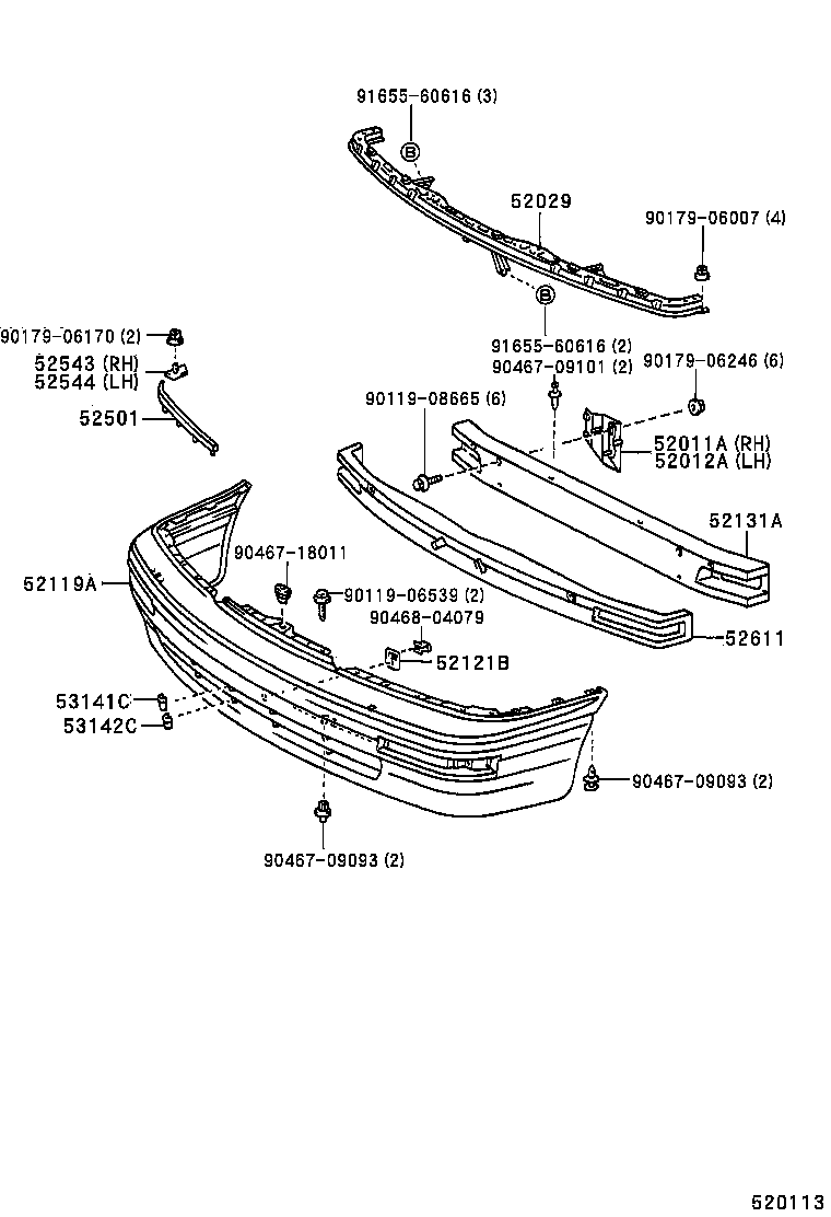 52115-AC010 SUPPORT, FRONT BUMPER SIDE, RH product image