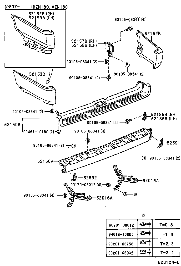 52159-35050 PLATE, REAR BUMPER product image
