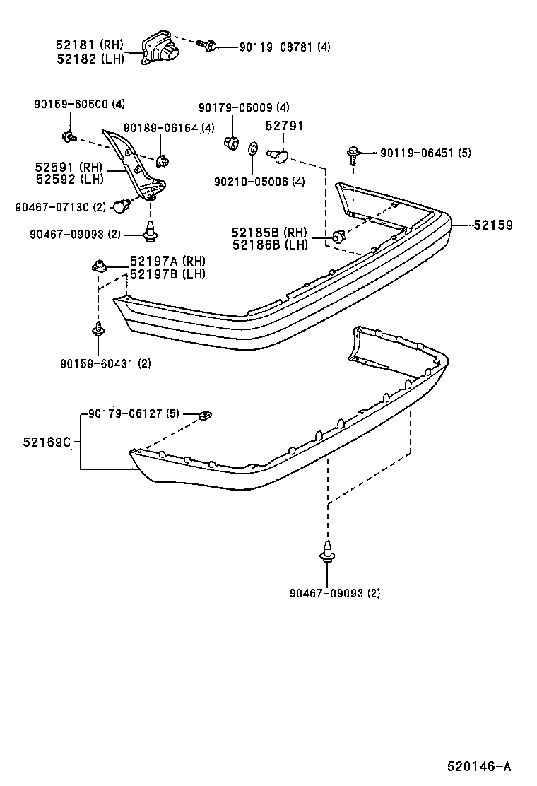 52159-1A700-B2 COVER, REAR BUMPER product image