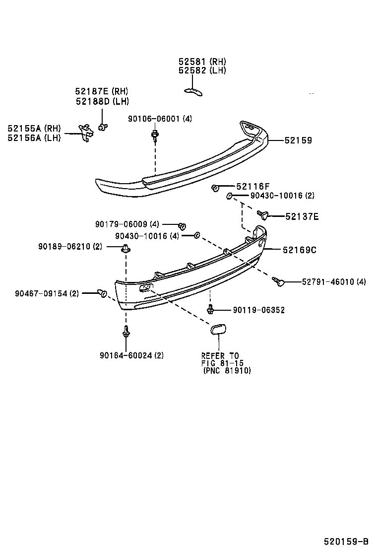 52155-46020 SUPPORT, REAR BUMPER SIDE, RH product image